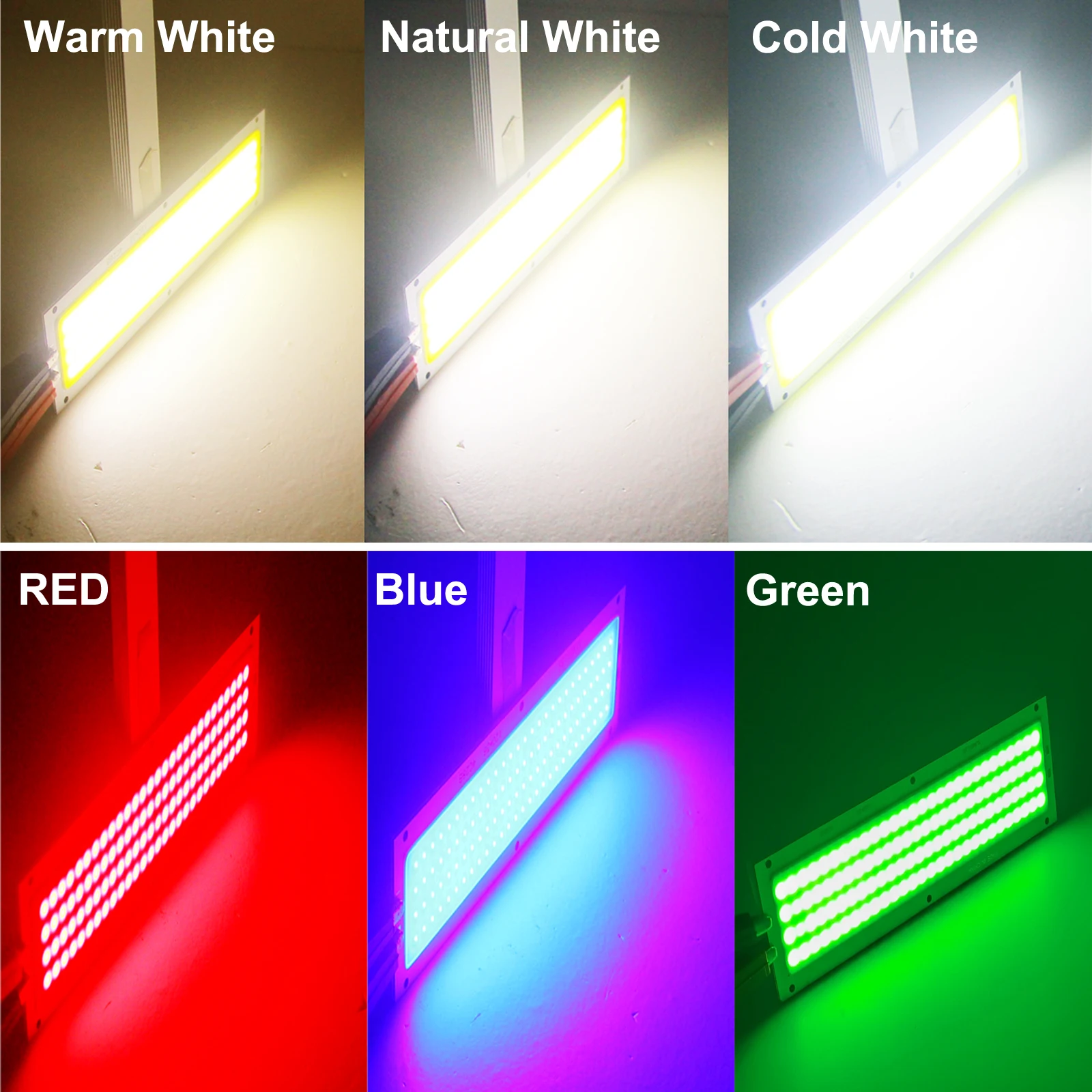 LED Light Source Strip Bulb Panel 120x36mm DC 12V LED COB 16W Warm Natural Cold White Blue Red Green For DIY Car Lamp