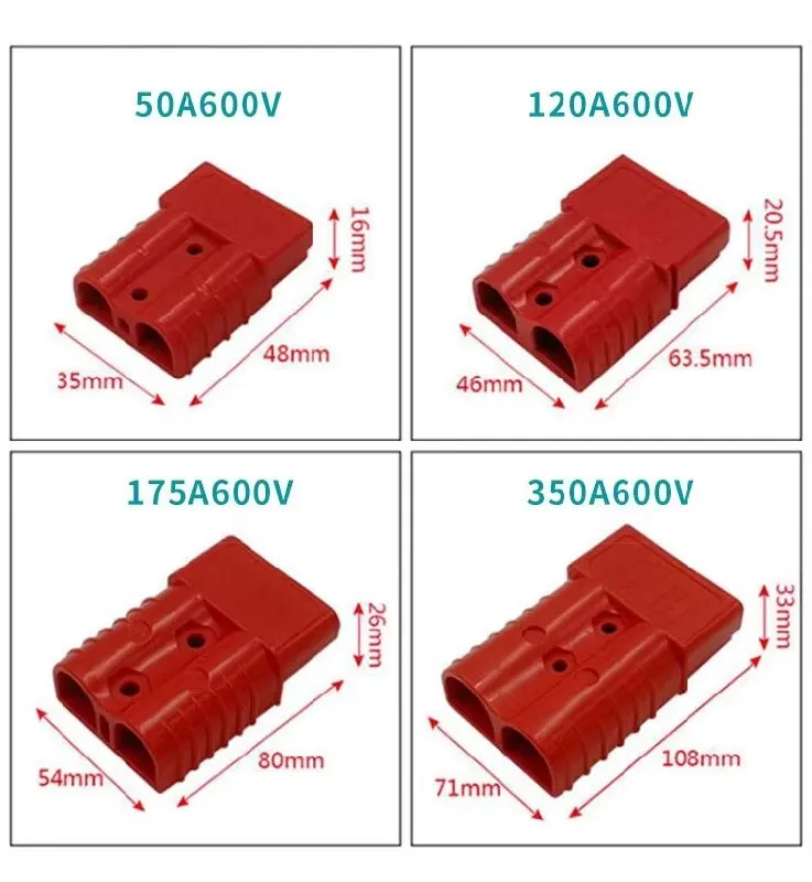 Plug Connectors 5/10pcs 50A/120A/175A/350A Anderson Style Plug Connectors 12-24V DC Power Tool Power Charger Battery Electronic Accessories