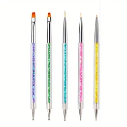 Nail Art Dotting Pen and Brush Set - Professional Nail Design Tool Kit (5 pcs)