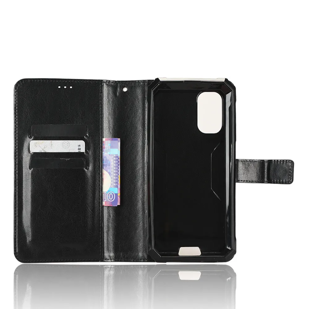 Luxury Flip PU Leather Wallet Lanyard Stand Phone Case - Black