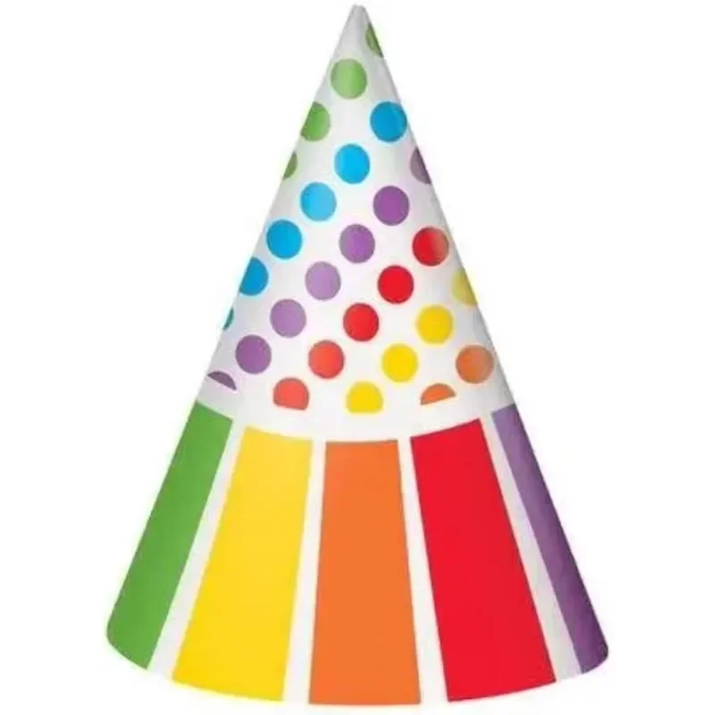 Rainbow Birthday Paper Party Hats for Vibrant Celebrations