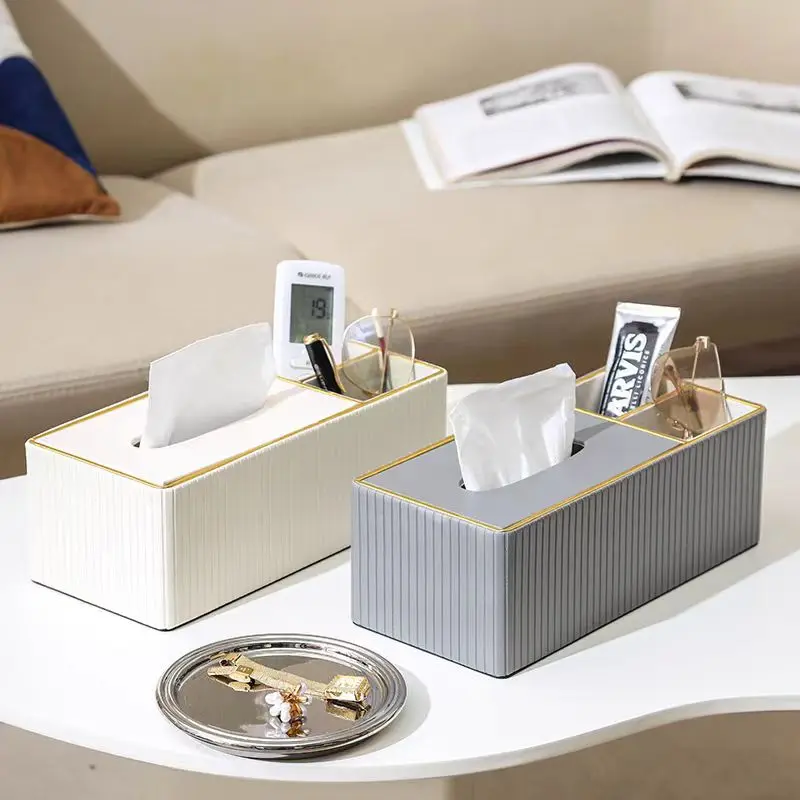 Exquisite Streak European Style Leather Tissue Box, High Quality, Hotel, Living Room, Bathroom, Home Decor, New 2