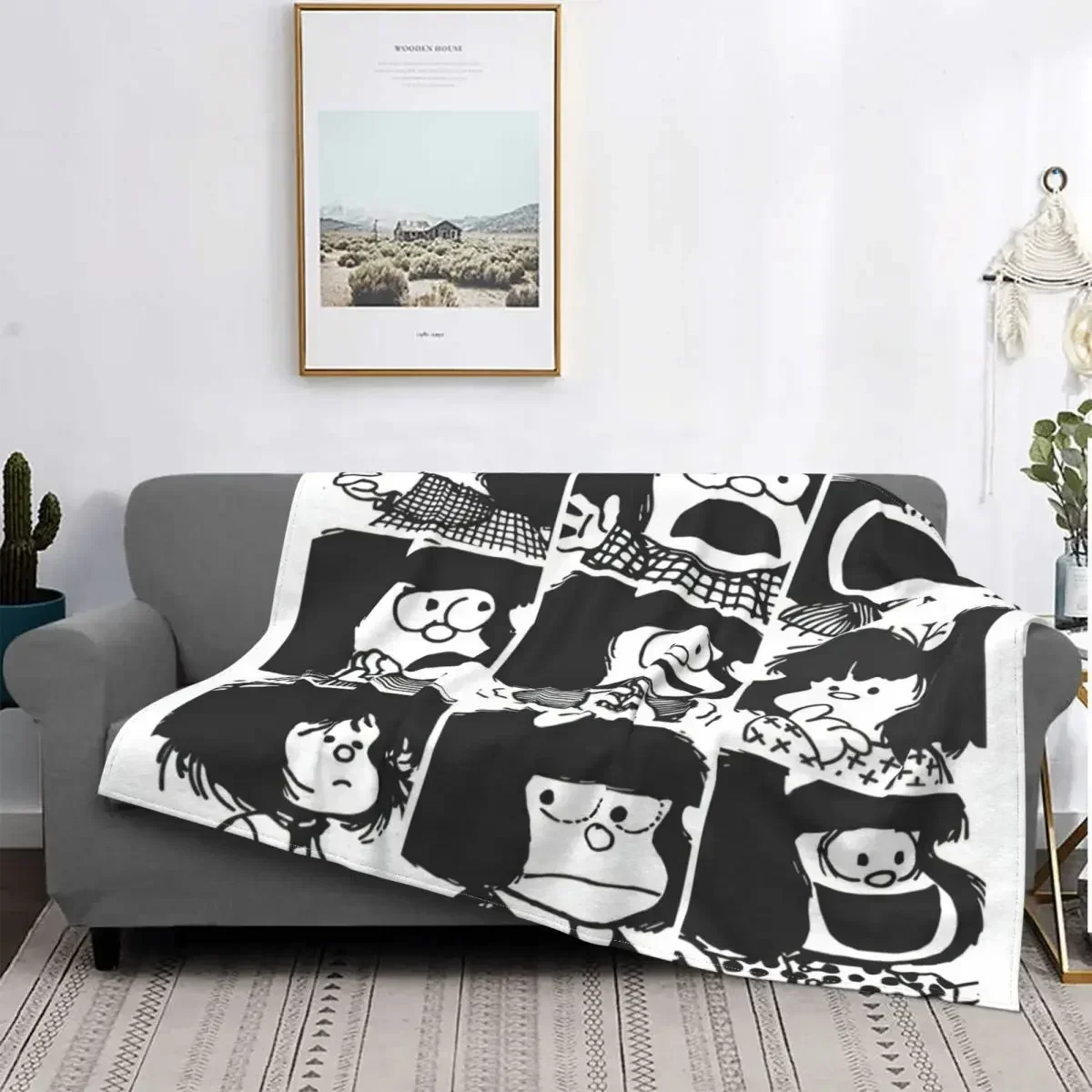 Love Mafalda Blanket 3D Printed Soft Flannel Fleece Warm Cartoon Throw Blankets for Home Bedroom Couch Bedspreads 6