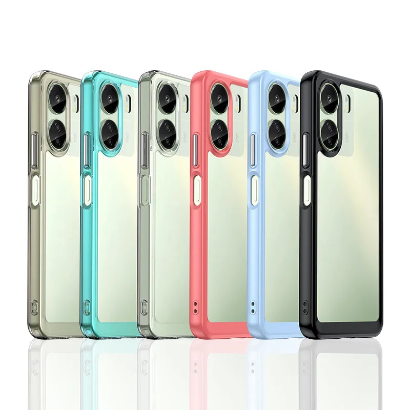 

For POCO C65 Case For POCO C65 Cover 6.74 inch Colorful Soft Edge Silicone Transparent Bumper For Xiaomi POCO C65 Coque