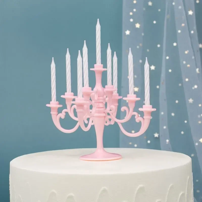Candle Holders Plastic Candle Holders Colorful Cake Decoration stick Set for Kids Adults Birthday Party