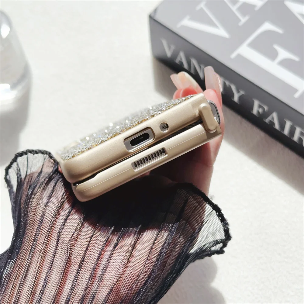 Colorful Phone Case For Samsung Galaxy Z Fold 3 4 5 5G Glitter Protective Shell Fold5 Fold4 Fold3 Cover