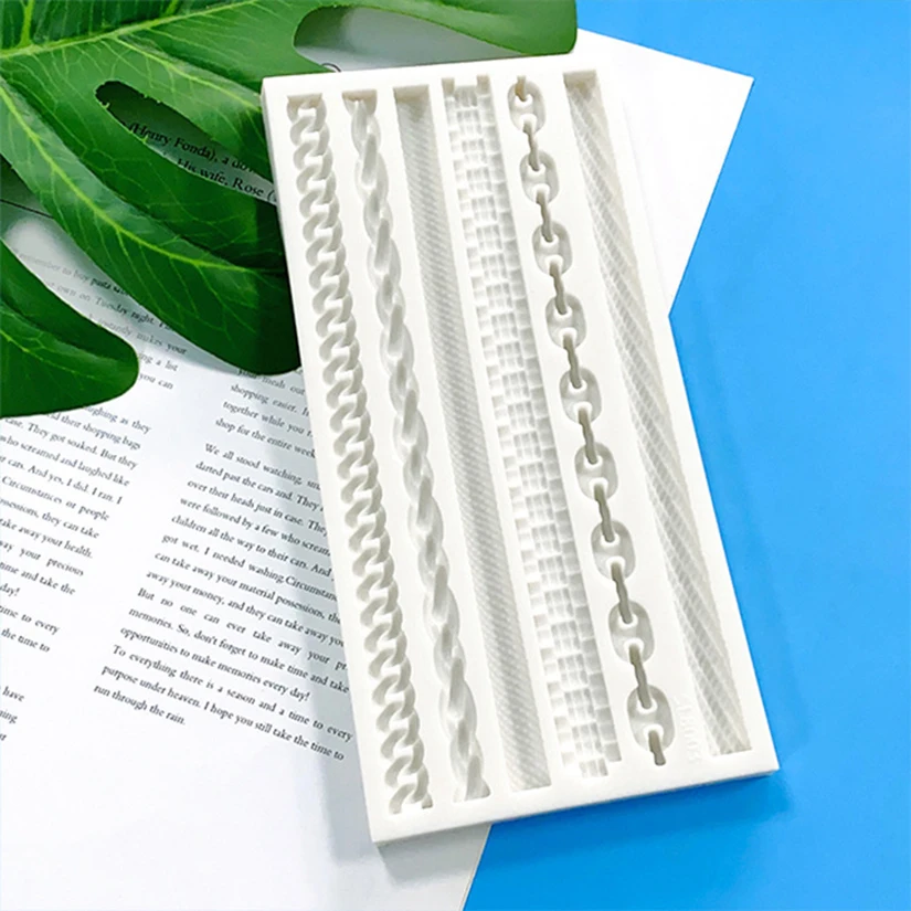 Chain Cable Rope Lace Silicone Sugarcraft Mold Chocolate Cupcake Baking Mold Fondant Cake Decorating Tools 10