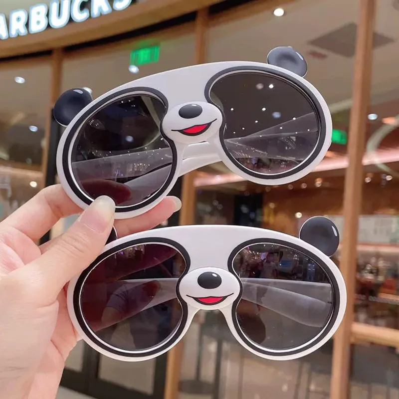 Children Cartoon Panda Silicone Sunglasses Outdoor Sunscreen UV Protection Sunglasses