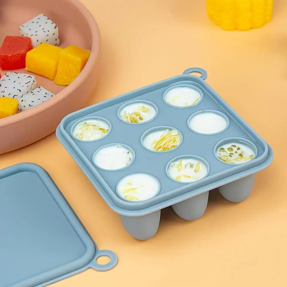 2pcs/1pc Mini-Baby Silicone Food Tray with Cover for Fruit Feeder, Teething and Feeding Tray, Breast Milk and Food Freezer Mold 1
