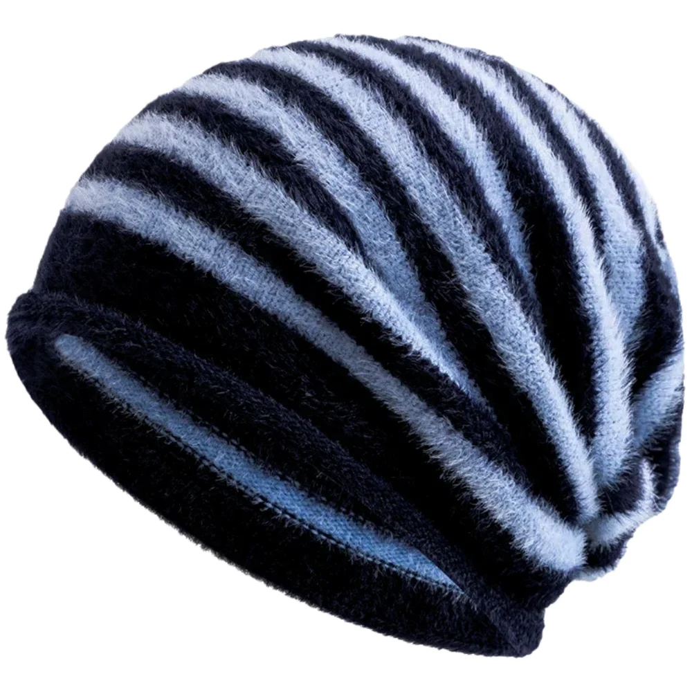 Heißer Verkauf Mode Frau Slouchy Beanie Casual Streifen Design Y2K Winter Hüte Für Frauen – Detail 16