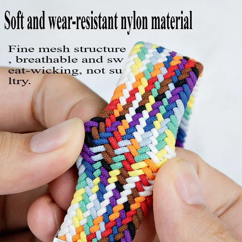 Parachute Buckle Nylon Braided Loop Strap - Flexible Bracelet Watch Band