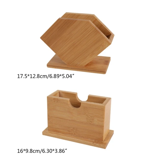 Bamboo Tissue Box Cube Fan Shape Draw Paper Napkin Holder Boxes for Home Kitchen Dining Table Decoration Storage Holder Q84D 6