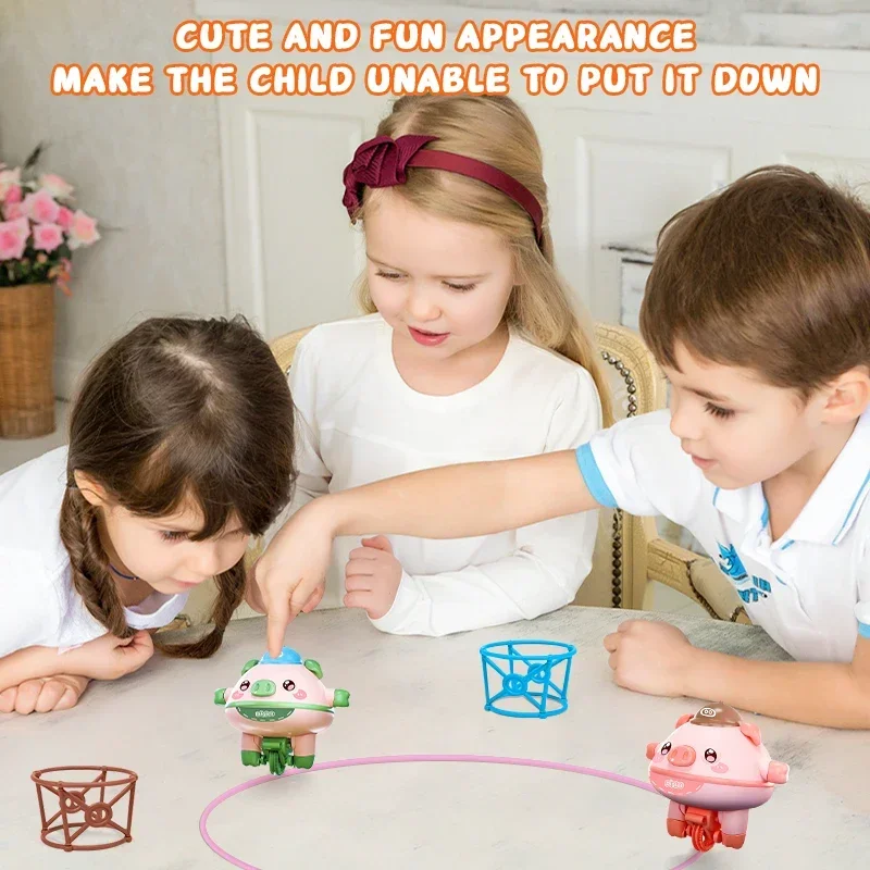 Novelty Tightrope Walking Tumbler Unicycle Toys Cute Balanced Pig Toys Roly-Poly Fingertip Gyroscope Balance Robot 5