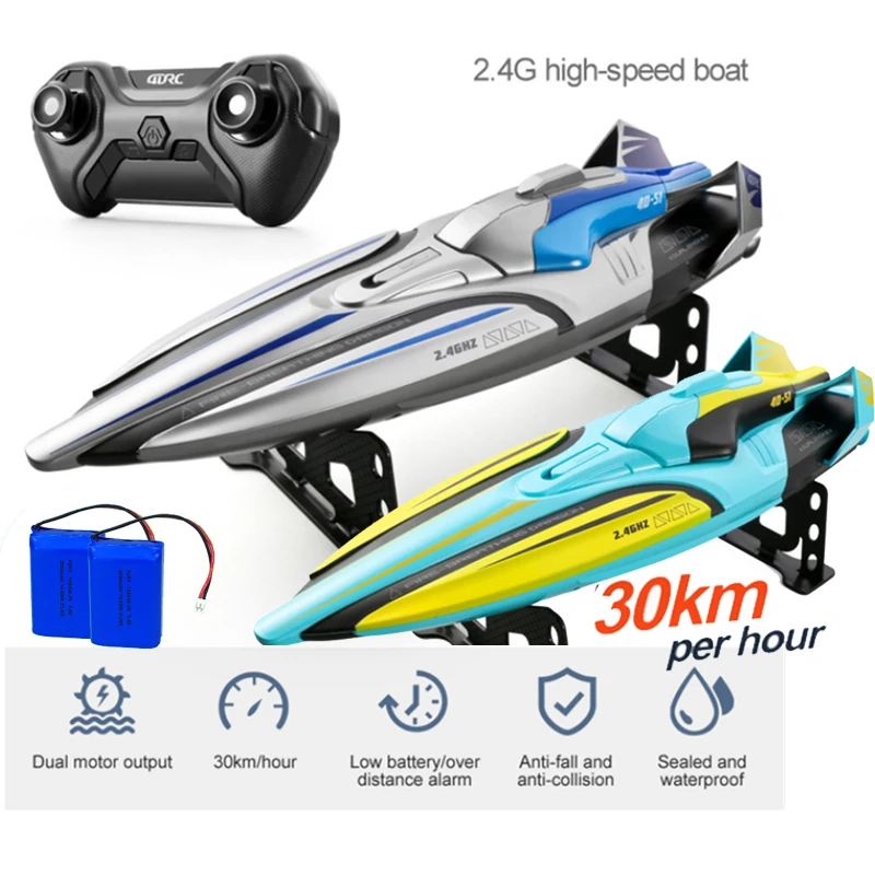 

30KM/H RC High Speed Racing Boat Speedboat Remote Control Ship Water Game Kids Toys Children Birthday Boys Gift Rc Boat
