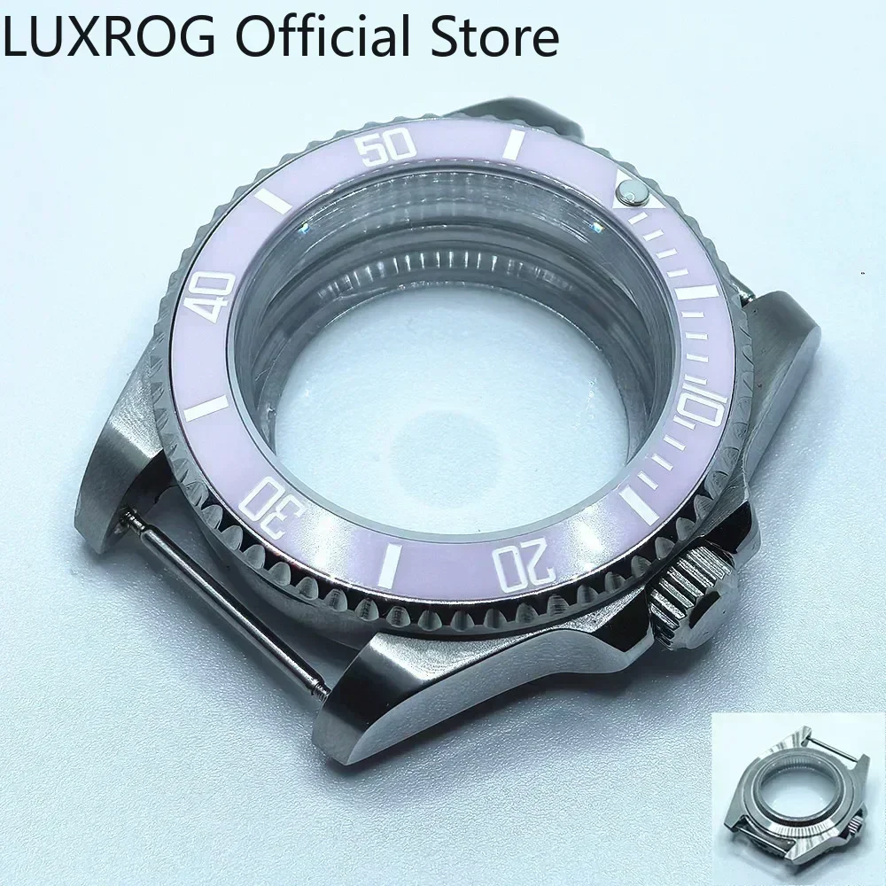 Stainless Steel 40MM Black Blue Ceramic Insert Watch Case