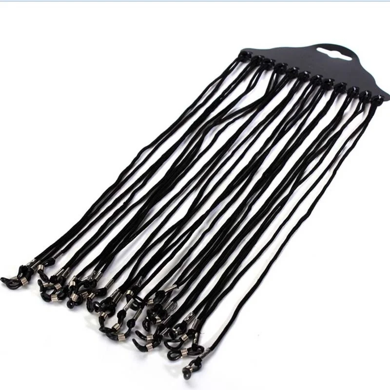 12pcs/lot Adjustable Black Color Neck Cord Strap String Landyard Holder For Eyeglass Glasses Sunglasses