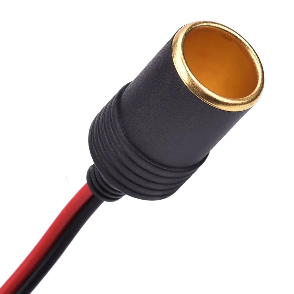 DC 12V 24V Car Motorcycle Truck Bus Cigarette Lighter Charger Socket Cable Connector Adapter with 20A Fuse 14Awg 30Cm-3M