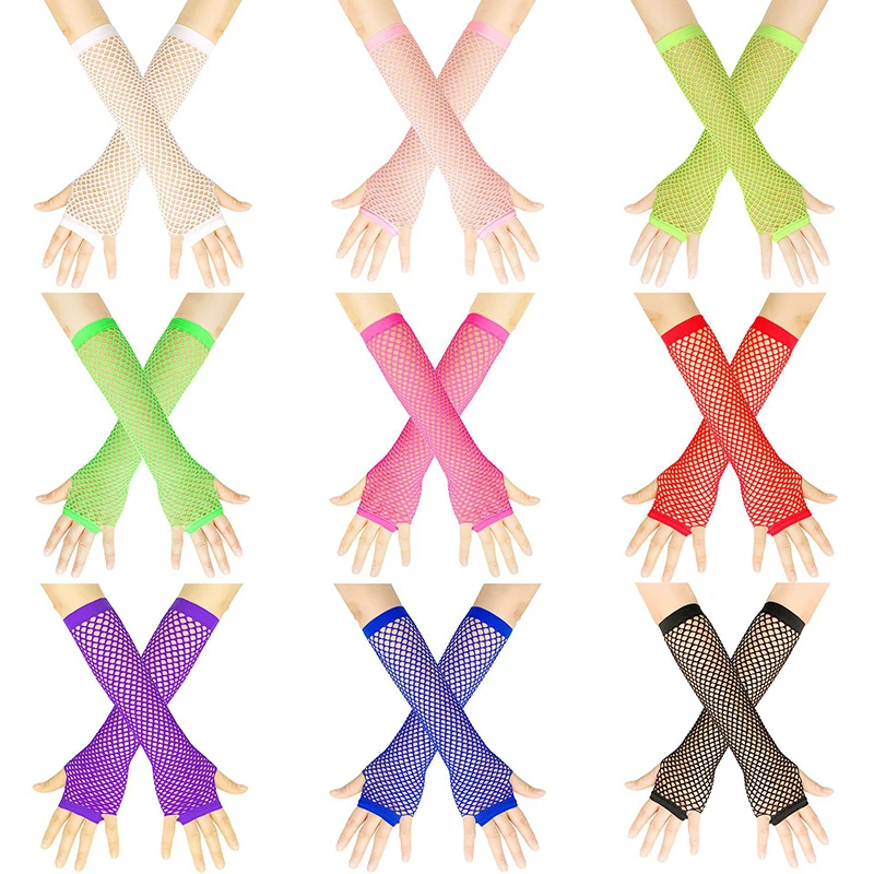 Fingerless Fishnet Gloves 1Pair For Womens