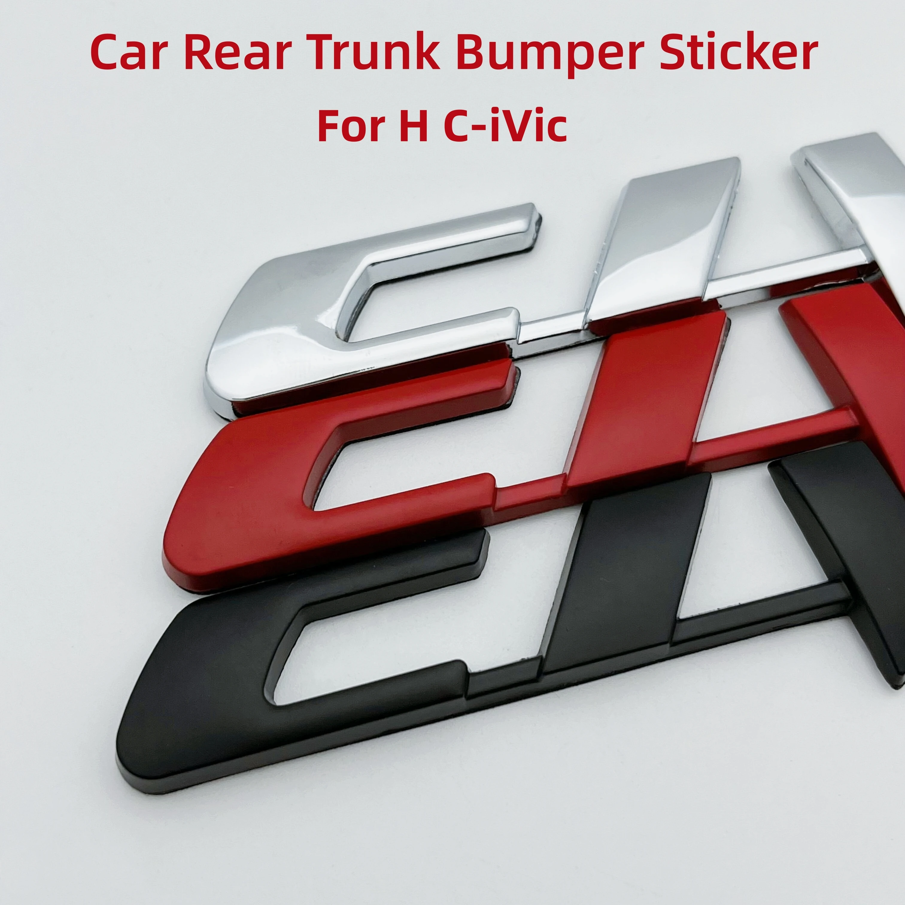 

3D Metal Letter Emblem Decal Car Rear Trunk Bumper Emblem Stickers Fits ForCivic H-onda Car Body Scratch Decoration Accessories