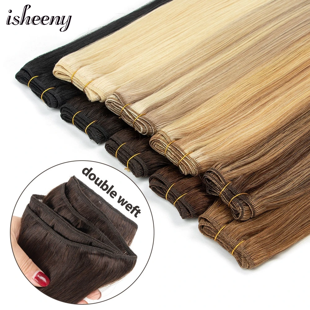 Remy Weave Hair Extensions 100g Double Weave Brazilian Remy Human Hair Extensions - Straight, Sew-In Weft Sew In Hair Extensions - Foto 2