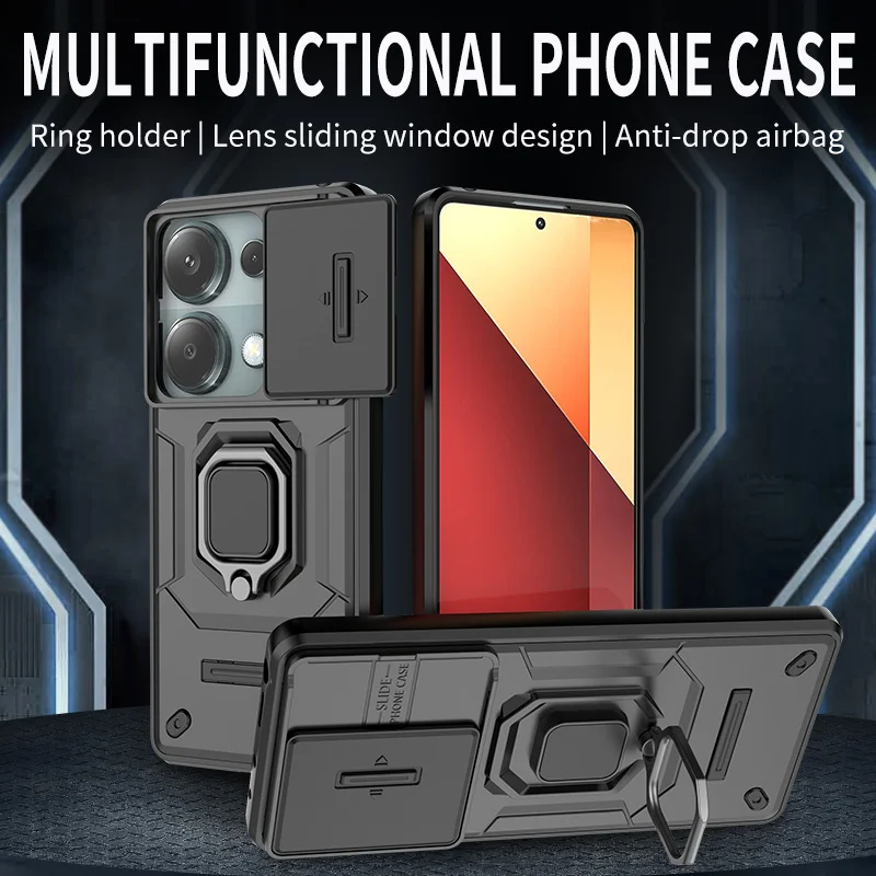 Para Xiaomi Redmi Note 12 Pro 5G 4G Funda Protectora Para Cámara Dlizante Armadura Funda De Teléfono Para Redmi Note 12S 5G Cubierta De Anillo De Soporte Magnético - AliExprs