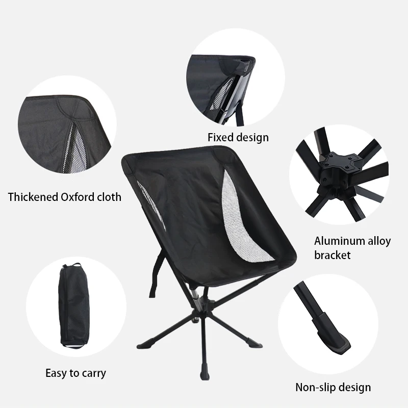 Folding Camping Chair folding chair Backpacking Portable Lightweight Beach Fishing Swivel Chair with Carry Bag for Outdoor Picnic Hiking