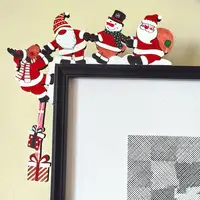 2026 New Wooden Santa Door Corner Decor Snowman Reindeer Pendant Christmas Cartoon Door Frame Decor Party Christmas Ornament 3