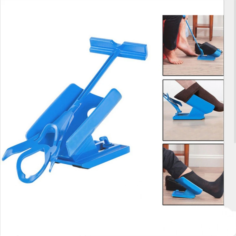 Sock Slider Stocking Aid Helper Kit Help Put Socks On Off No Bending Shoe Horn Suitable For Elder Pregnancy Dressing Aids Tools images - 6