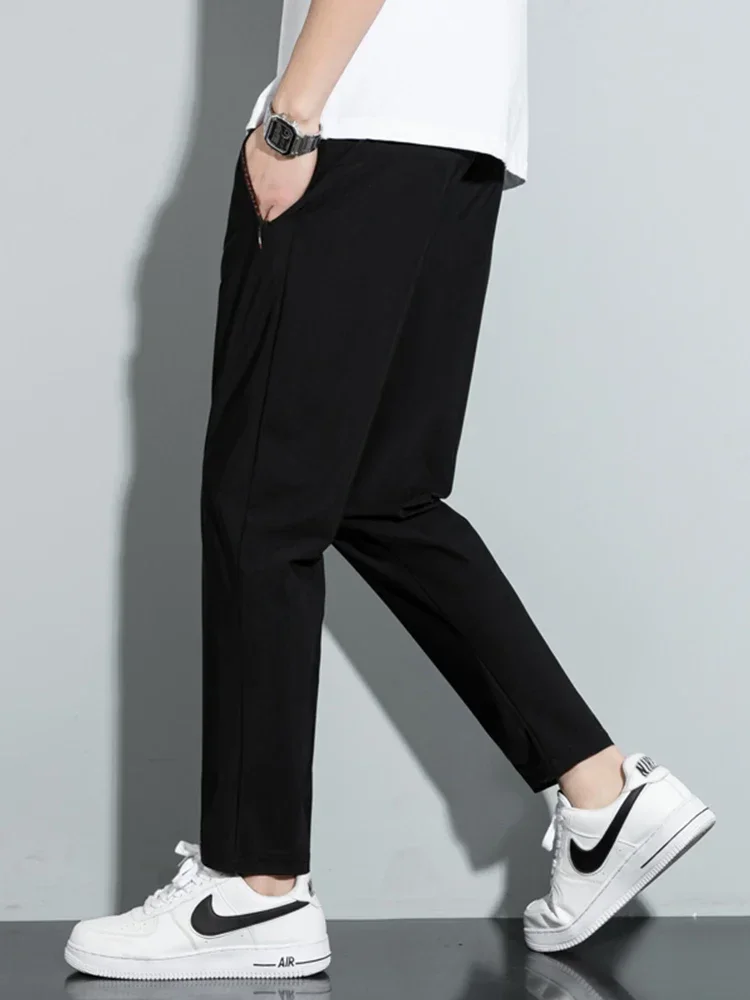 Summer Breathable Mesh Black Sweatpants Men Joggers Sportswear Baggy Trousers Male Casual Track Pants Plus Size 7XL 8XL 9XL