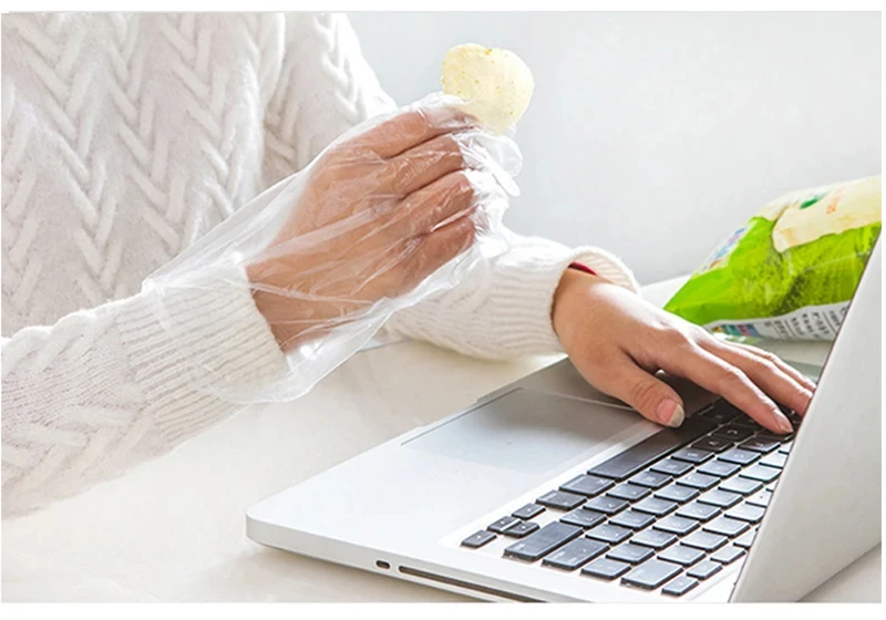 Description Picture 4 of itemClear Disposable Gloves Transparent Plastic Gloves Latex Free Food Prep Safe Gloves for Cooking Cleaning BBQ Kitchen Things