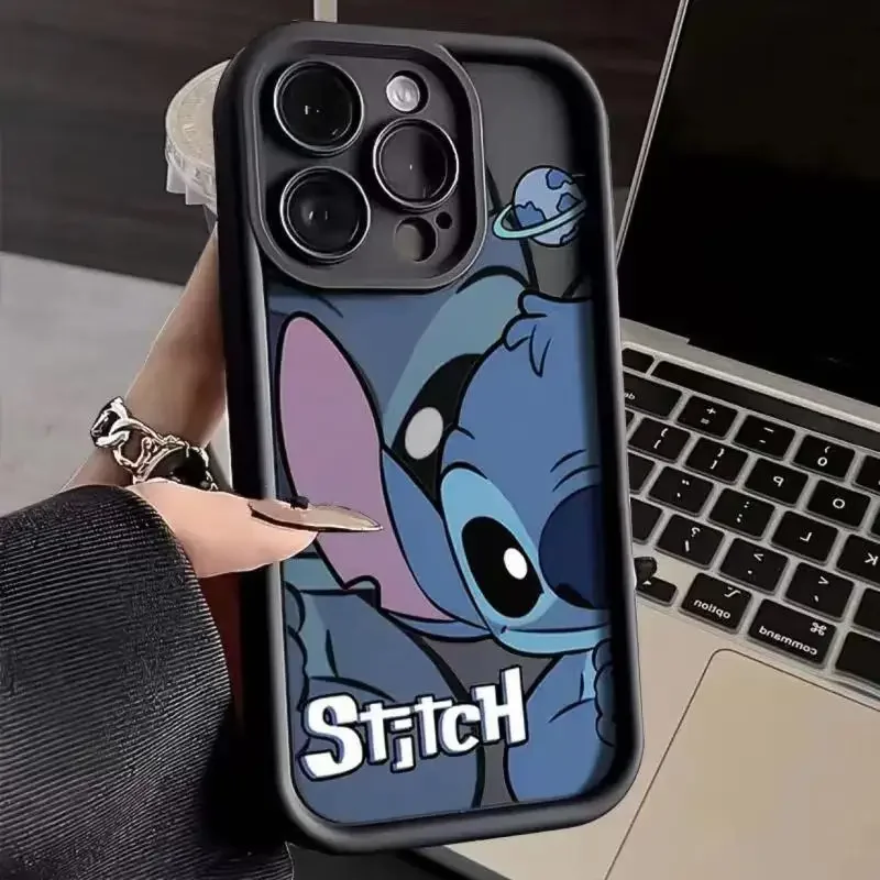 thumbnail image 1 of Disney-funda de teléfono de silicona suave Stitch para iPhone 14, 15 Pro Max, 13, 12, 11 Pro, XR, XS Max, X, 8, 7 Plus, SE 2020, cubierta protectora de lente, 1 of 4