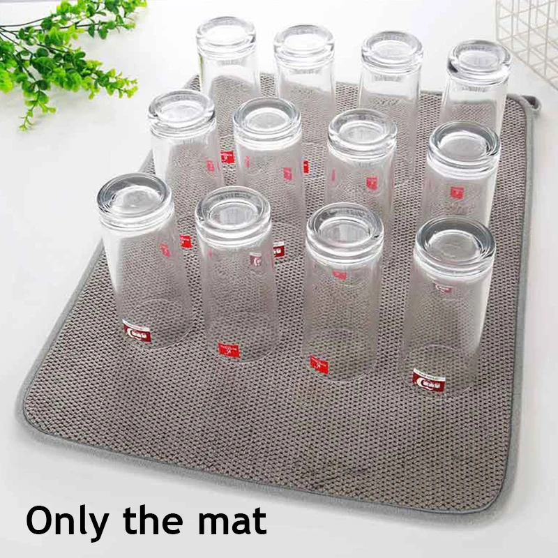 30*40cm Dish Drying Mat for Kitchen Sink Drainer Microfiber Cushion Pad Tableware Tea Towel Absorbent Home Kitchen Placemat