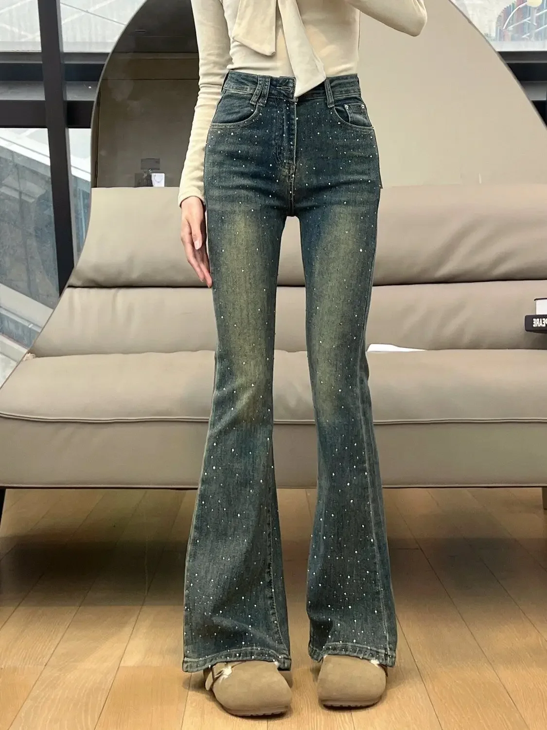 Emmaline | Women'S High-Waisted Retro Flare Pants With Crossover Waistband main image 0