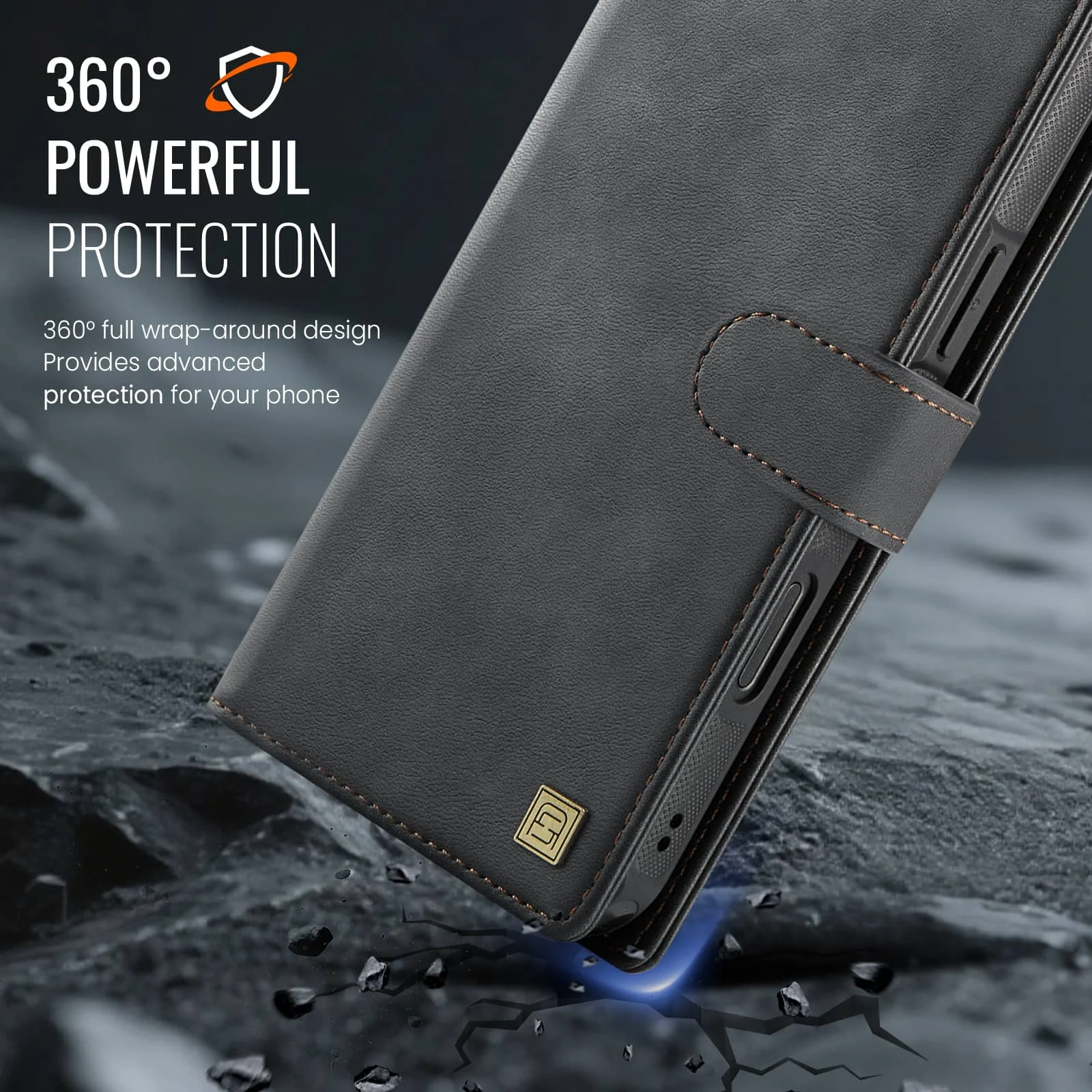 Deluxe Detachable Wallet Case - 2-in-1 Flip Folio Card Holder with RFID Protection and Shockproof Kickstand
