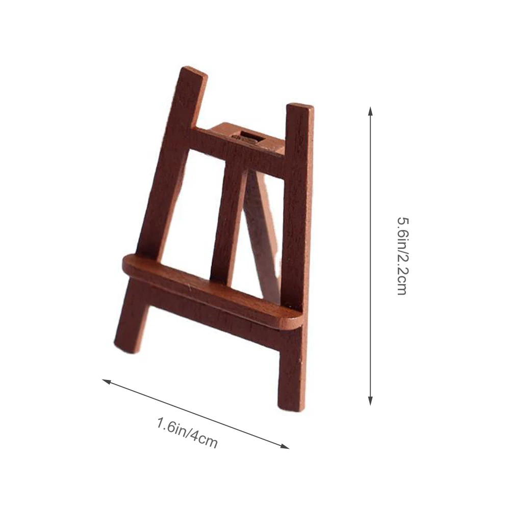 5PCS Small Desk Easels Mini Dollhouse Canvas Painting Holder Wooden Easels Tabletop Display Stand For Photo Chalkboard Signs