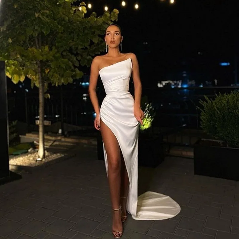 

GUXQD Sexy Mermaid Strapless Women Evening Dresses Side Slit Prom Party Gowns Robe Soiree Femme Vestido De Fiesta Abendkleider