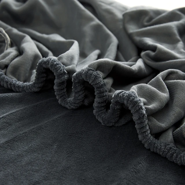 1pc Velvet Fabric Fitted Sheet Soft Touch Elastic Bedspread Mattress Cover Bed Linen Protector Winter Warm Flannel Fitted Sheet 5