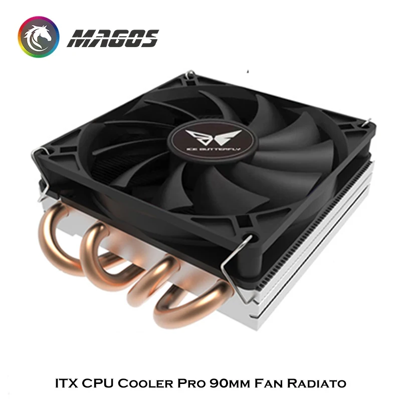 Itx Cpu Cooler Pro Radiador de Ventilador 90 mm Branco Slim Perfil Baixo 39 mm de Altura Heatpipes Dissipador de ar Refrigerado 1700 1200 115x 5v Argb - Imagem 4