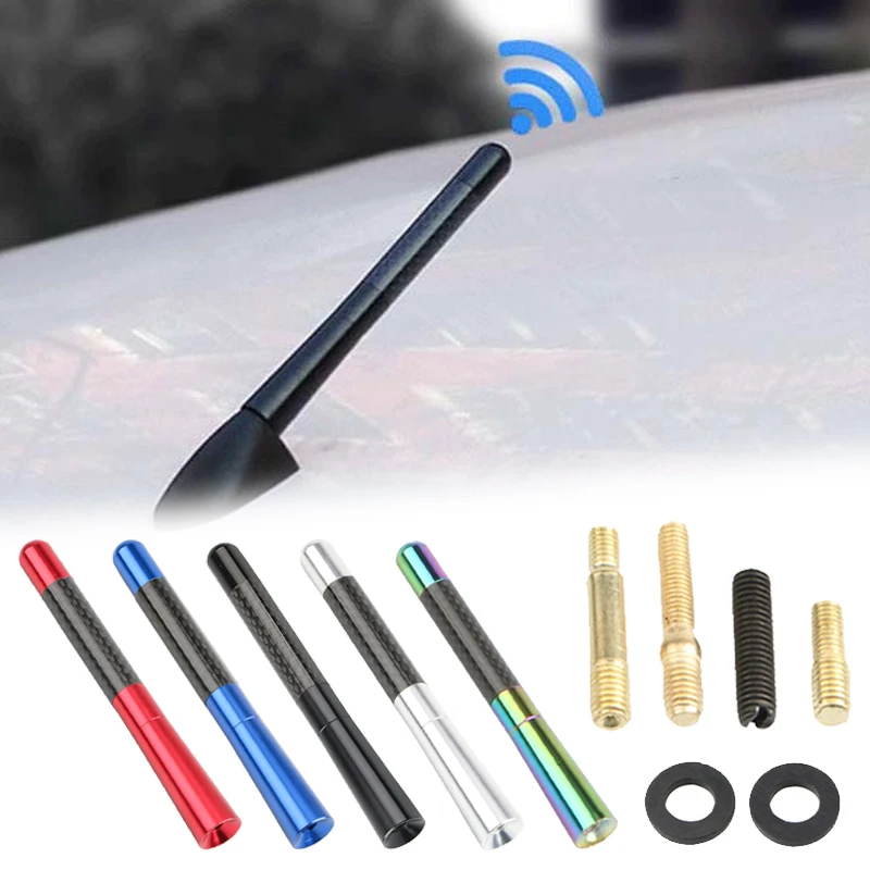 Car Signal Receiver Antenna 1.5x12cm Universal Multi-color Carbon Fiber 7Pcs/set