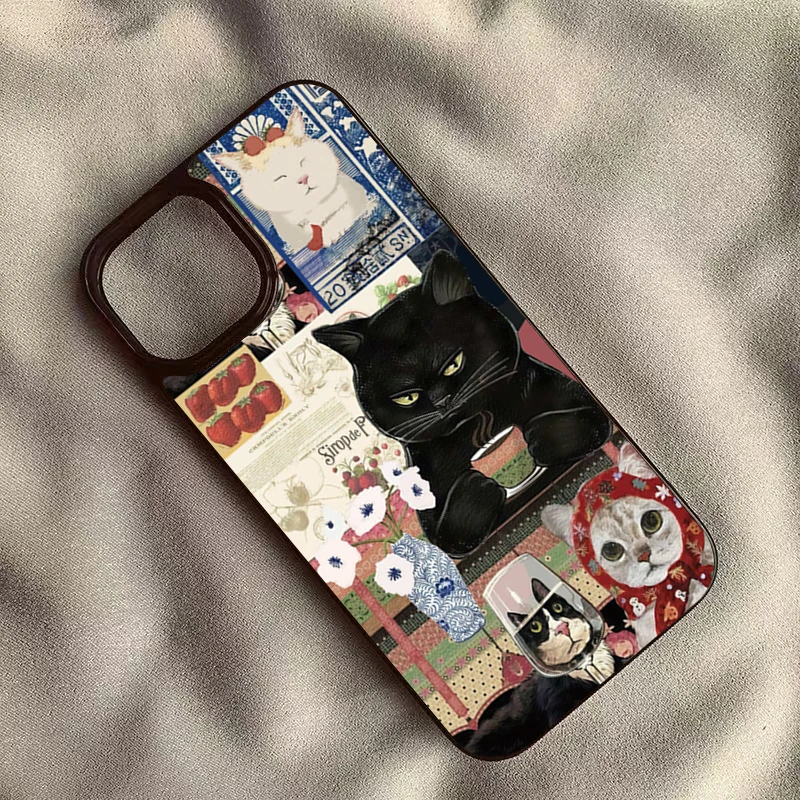 Cute & Playful Cat Pattern Phone Case Cover