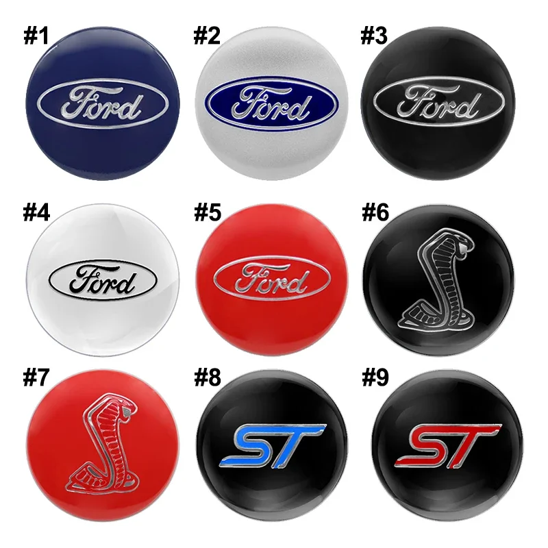 Wheel Hub Caps 4pcs 54mm Wheel Center Cap Hub Cover Badge Emblem Ford Focus Mk2 Mk3 Fiesta Ranger Mondeo Mk4 S-MAX Kuga Mustang Escort