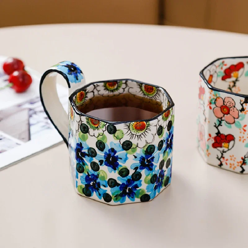 Retro Flower Ceramic Mug 5