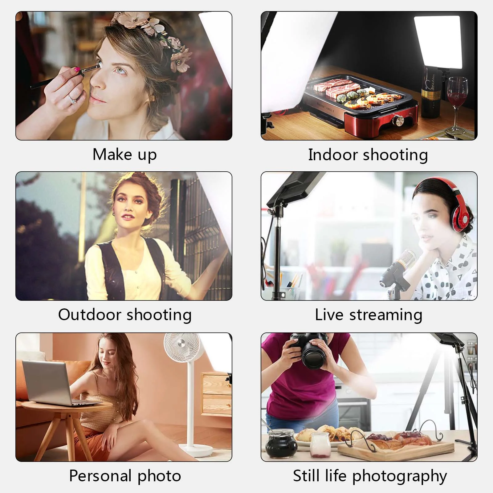 50W 3000k-6500k Bi-color LED Fill Lamp Video Light Panel Photography Lighting Live Stream Photo Studio Light with Tripod Stand