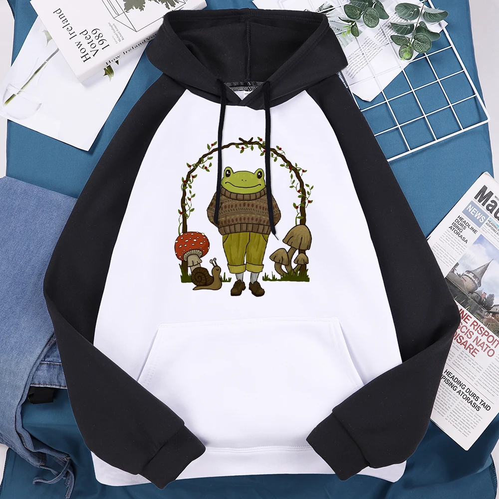 

Dark Academia Aesthetic Goblincore Frog In Hipster Costume Mens Raglan Long Sleeve Oversize O-Neck Hoodies All-Math Man Pullover