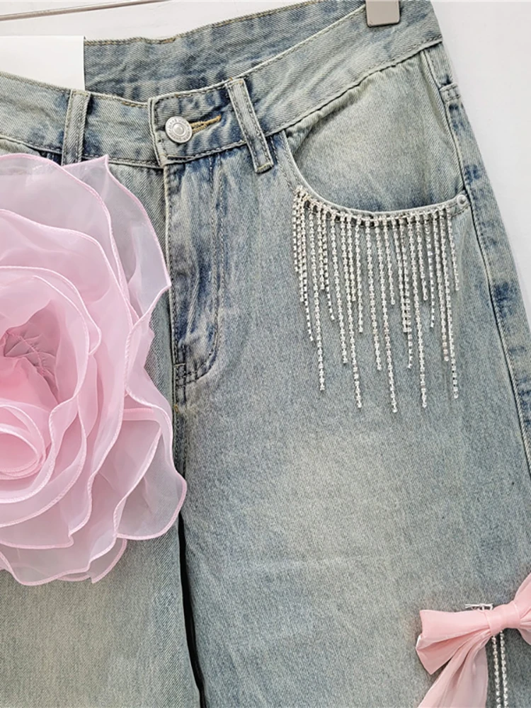 ★2025SS新作★XTONZ★FLOWER GARDEN LACE DENIM BALLOON PANTS ☆2025SS新作☆XTONZ☆FLOWER GARDEN LACE DENIM BALLOON PANTS