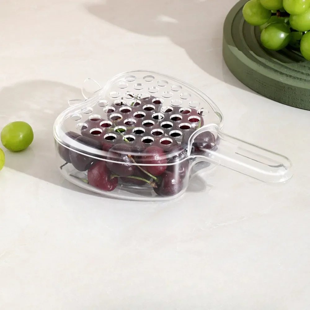 Handle Drain Basket Kitchen Home New Living Room Drip Basket Exquisite Small Fruit Plate Double Layer Fruit Washing Artifact