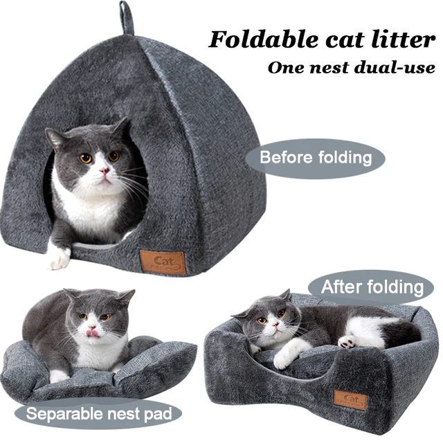 Foldable Dual-use Triangle Cat Nest Closed Cat House Pet Nest Warm and Thickened Deep Sleep Dog Nest Pet Supplies Closed Cat Bed Foldable Dual-use Triangle Cat Nest Closed Cat House Pet Nest Warm and Thickened Deep Sleep Dog Nest Pet Supplies Closed Cat Bed