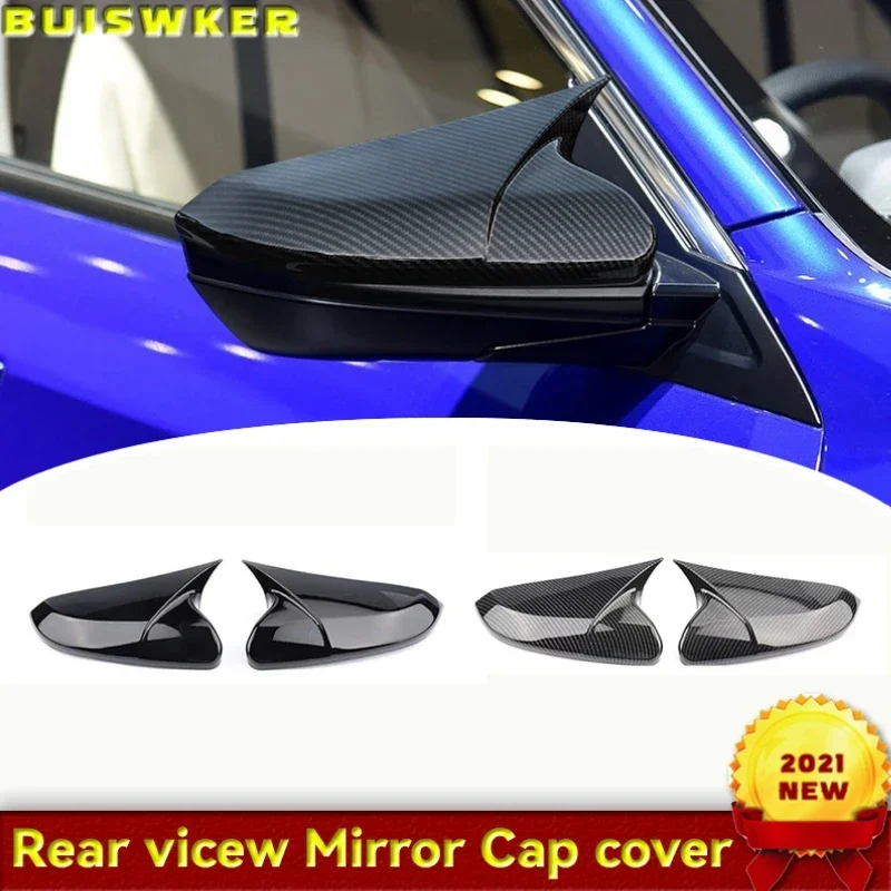 

Крышка для бокового зеркала заднего вида в форме рога из АБС-пластика и углеродного волокна, крышки для зеркала заднего вида для Honda Civic 10, 2016, 2017, 2018, 2019, 2020