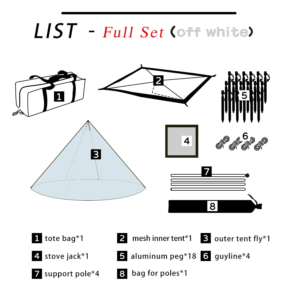خيمة هرمية خفيفة الوزن يطير مع فتحة مدخنة خيمة تيب...