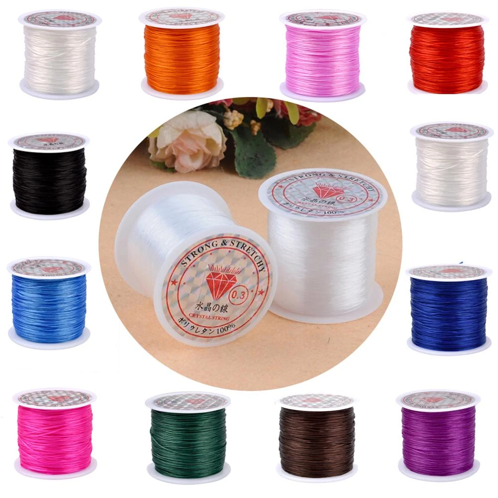 6M 60M Colorful Elastic DIY Crystal Beading Stretch Cord For Jewelry